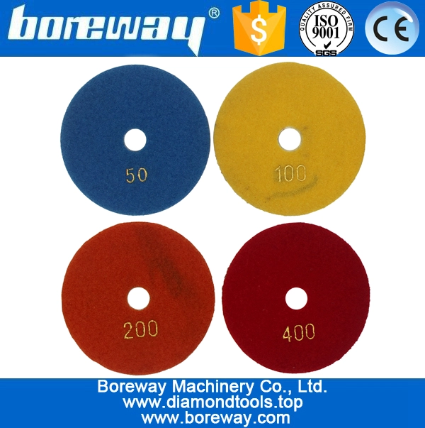 4 inch 100mm 4 steps metal diamond polishing pads for hard materials