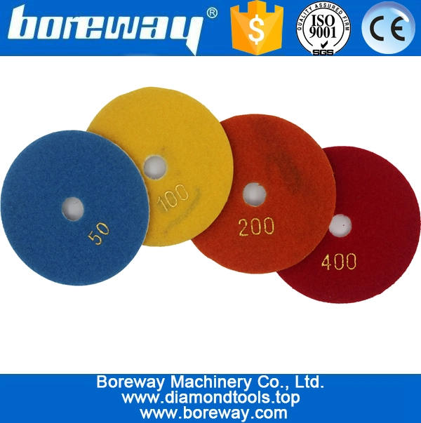 4 inch 100mm 4 steps metal diamond polishing pads for hard materials