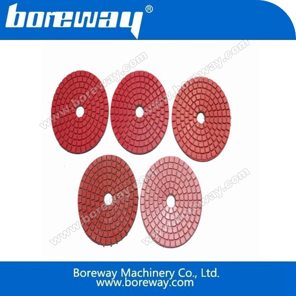 Lumineux plaquettes de polisseur rouge 4 pouces