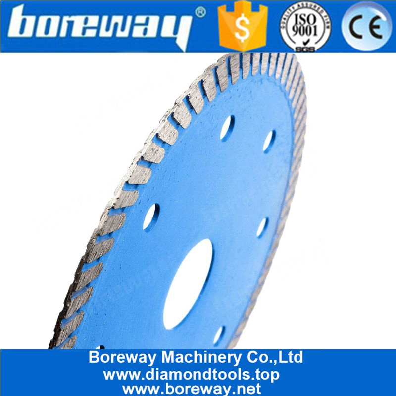 4.5 Inch Turbo Diamond Saw Blade With Cooling Holes For Granite Sandstone Concrete