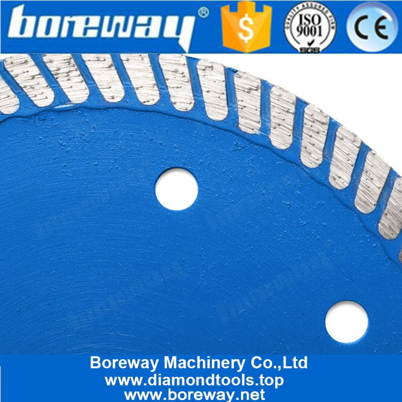 4.5 Inch Turbo Diamond Saw Blade With Cooling Holes For Granite Sandstone Concrete
