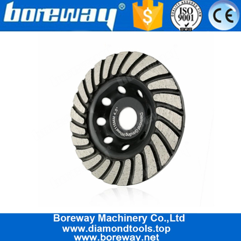 Roda de moedura do copo da fileira do turbocompressor do diamante de 4,5 polegadas D115mm para o assoalho de pedra e concreto
