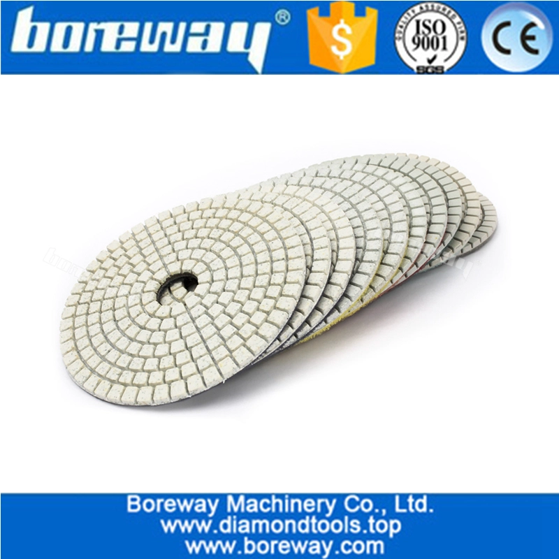 Almofada de polonês do diamante molhado de 4Inch para o moedor de ângulo concreto de mármore do granito