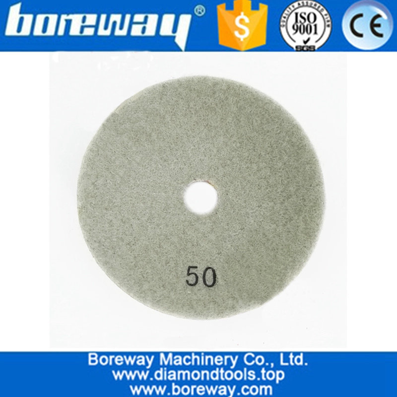 4 Unids 100mm # 50 Convexas Almohadillas de Pulido de Diamantes Húmedos Con M14 Respaldo de Goma 4 pulgadas Disco de Lija en Forma de Tazón
