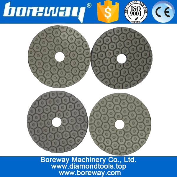 4inch 100mm 3 steps hexagon diamond polishing pads for polishing stone concrete ceramic