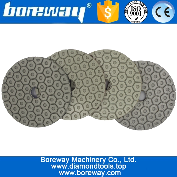 4inch 100mm 3 steps hexagon diamond polishing pads for polishing stone concrete ceramic