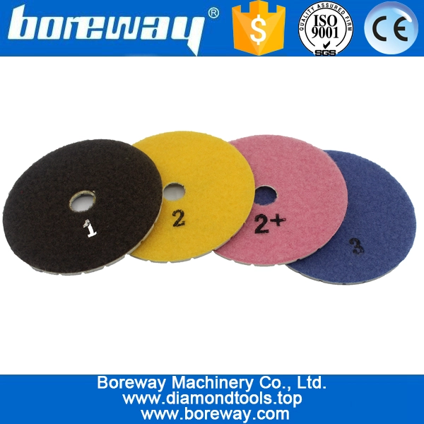 4inch 100mm 3 steps hexagon diamond polishing pads for polishing stone concrete ceramic