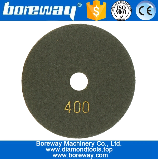 4inch 100mm 4段階ウェット使用茶色の金属ダイヤモンド研磨パッド石のコンクリートセラミックを研磨するためのパッド