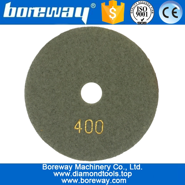 4inch 100mm 5 단계 젖은 갈색 금속 다이아몬드 연마 패드를 사용하여 돌 콘크리트 세라믹을 연마