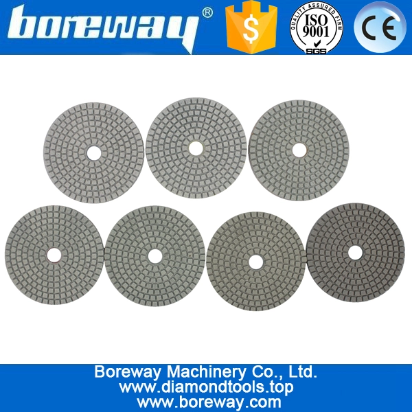 4寸100mm 7步方格湿用金刚石抛光片用于抛光花岗岩大理石花岗岩石英混凝土陶瓷
