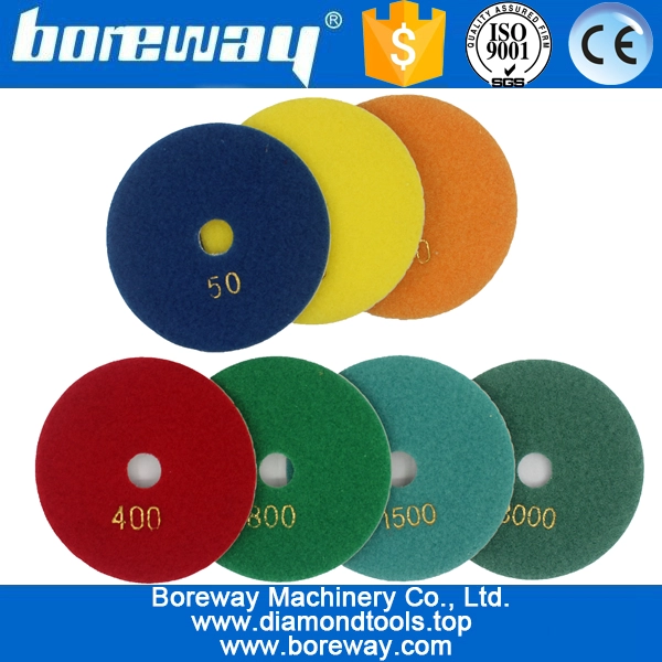 4寸100mm 7步方格湿用金刚石抛光片用于抛光花岗岩大理石花岗岩石英混凝土陶瓷
