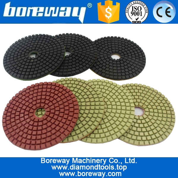 4inch 100mm 7 étapes utilisation humides tampons de polissage de diamant pour le béton en céramique de pierre