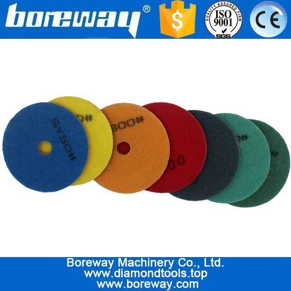 4inch 100mm 7 steps wet use sprial type diamond polishing pads