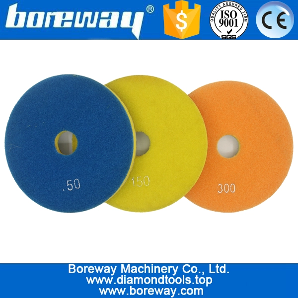 4inch 100mm 7 steps white sprial type foam polishing pads