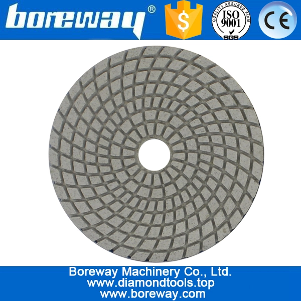 4 pulgadas 100mm 7 pasos blanco sprial tipo de uso mojado pulido de diamantes almohadillas de piedra de hormigón de cerámica