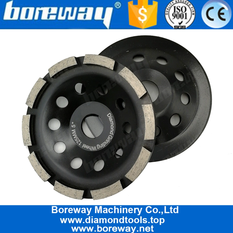 कंक्रीट चिनाई ग्रेनाइट संगमरमर के लिए 5 इंच 125MM डायमंड सिंगल रो पीस कप व्हील