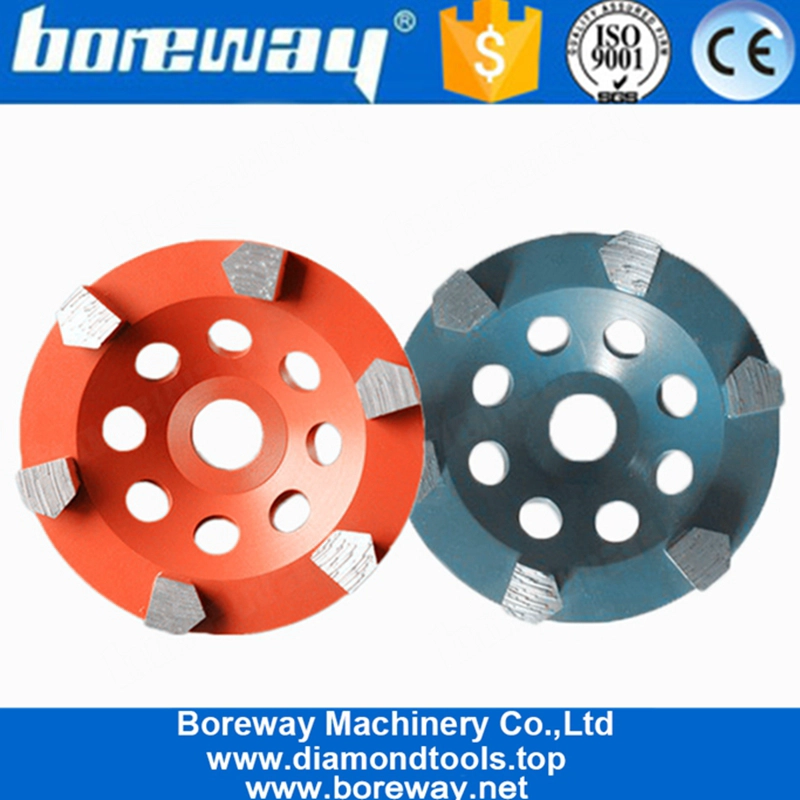 5 Inch D125mm M14 Thread Holes Concrete Floor Diamond Concrete Grinding Wheel With Six Bullet Segments