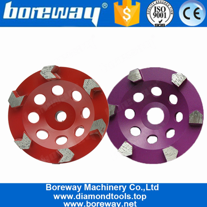 5 Inch D125mm M14 Thread Holes Concrete Floor Diamond Concrete Grinding Wheel With Six Bullet Segments