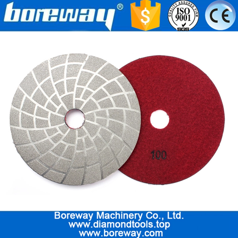 5inch 125mm Diameter Dry Wet Use 3pcs Vacuum Brazed Diamond Polishing Pads and Diamond Grinding Disc Sanding Pads