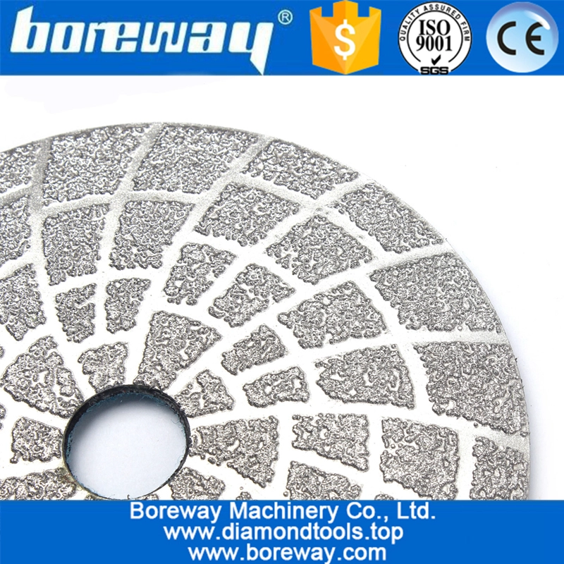 5inch 125mm Diameter Dry Wet Use 3pcs Vacuum Brazed Diamond Polishing Pads and Diamond Grinding Disc Sanding Pads