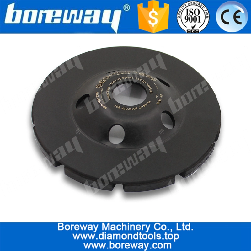 5inch diamond cup grinding wheel with double row segment for concrete natural stone