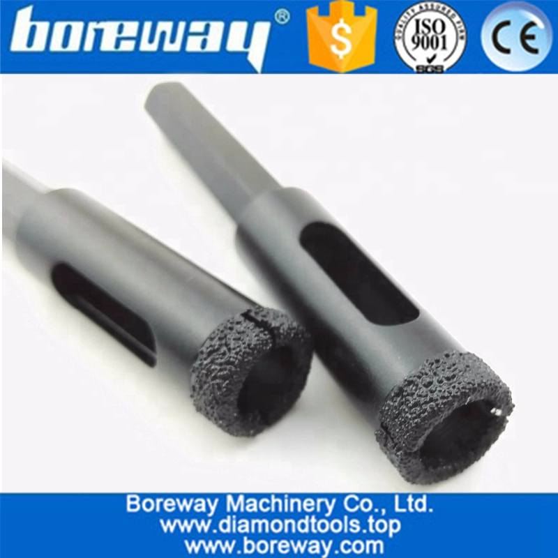 Haste do hexágono de 6mm-14mm Vacuum Brazed Wet drillling broca do núcleo do diamante broca viu para granito, mármore, alvenaria e muito mais