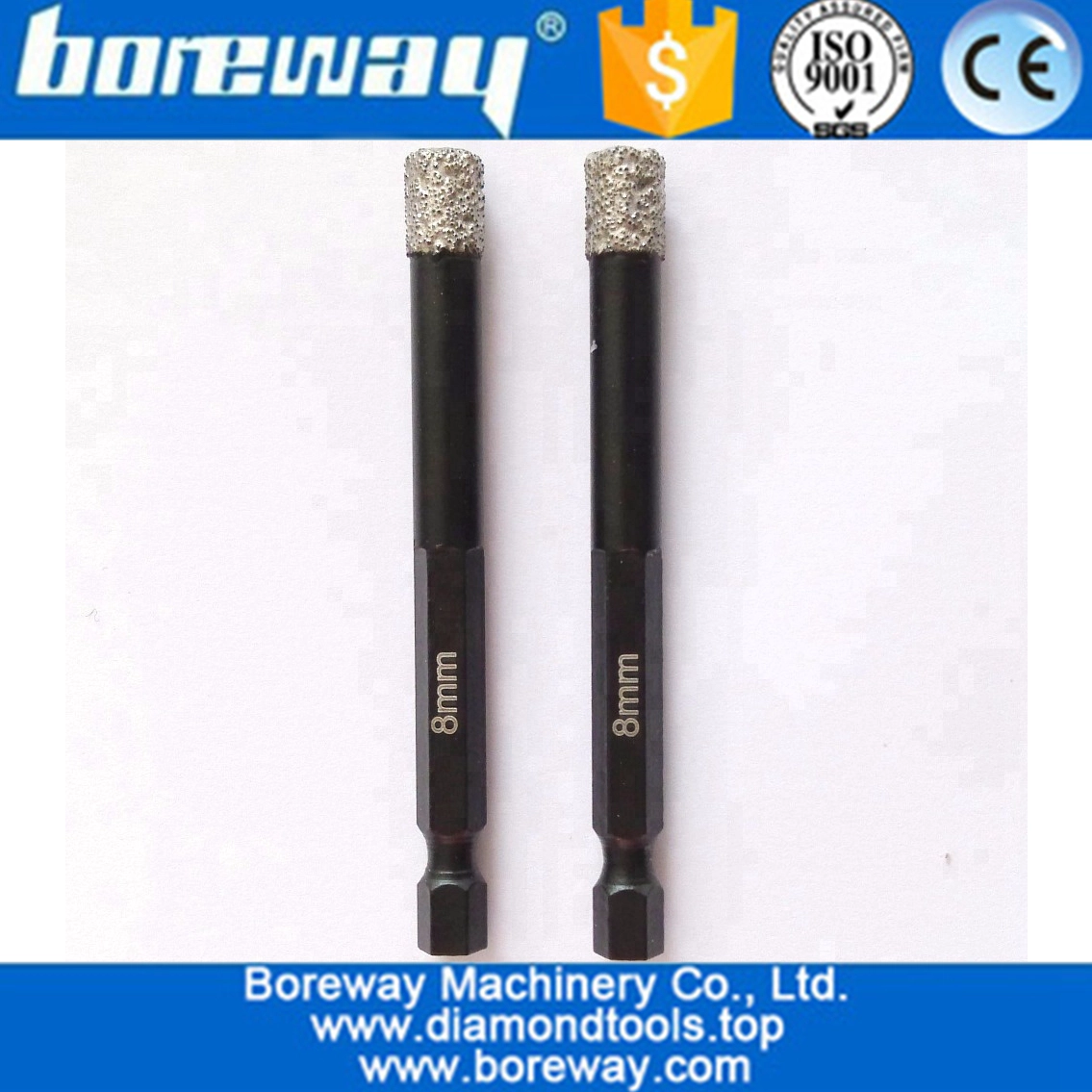 6mm-14mm فراغ صنع من النحاس الجاف بت الحفر الأساسية مع تناسب عرقوب الماس الأساسية بت تناسب الحفر حجر الرخام الغرانيت