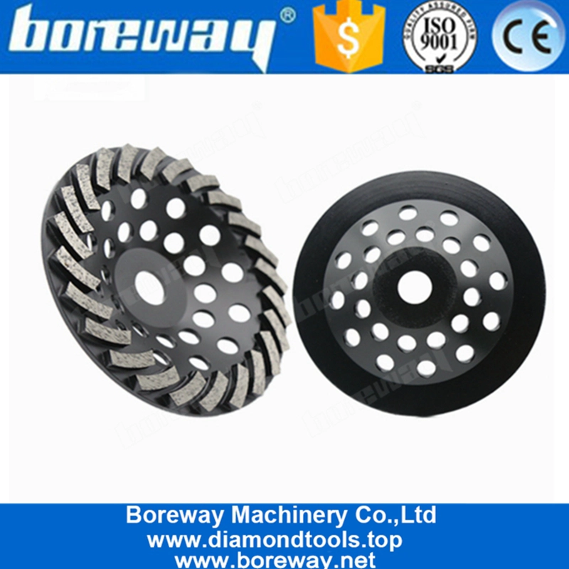 7 Inch 24 Segments Concrete Floor Turbo Diamond Grinding Wheel For Concrete Terrazzo Floor