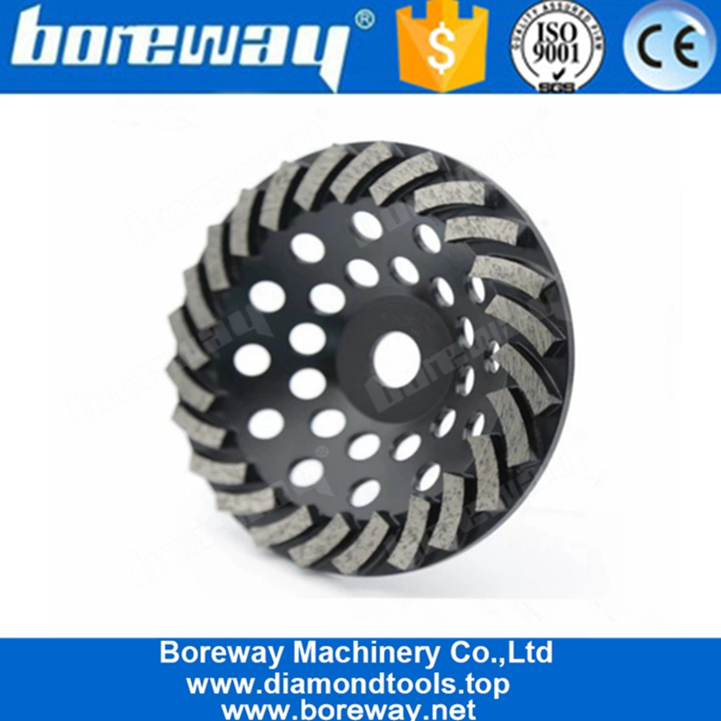 7 Inch 24 Segments Concrete Floor Turbo Diamond Grinding Wheel For Concrete Terrazzo Floor
