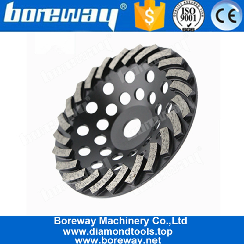 7 Inch 24 Segments Concrete Floor Turbo Diamond Grinding Wheel For Concrete Terrazzo Floor