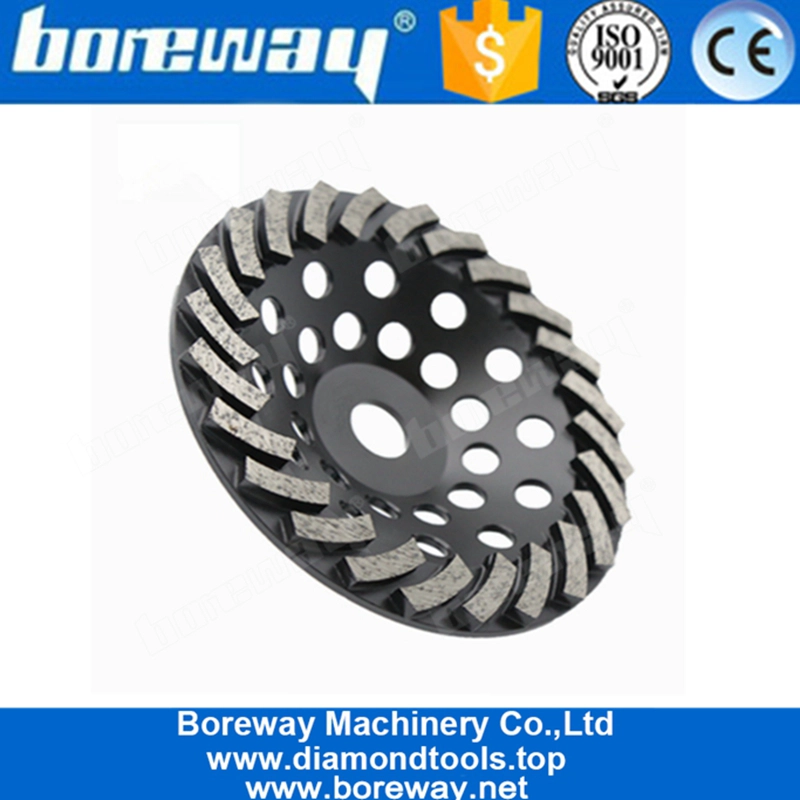 7 Inch 24 Segments Concrete Floor Turbo Diamond Grinding Wheel For Concrete Terrazzo Floor