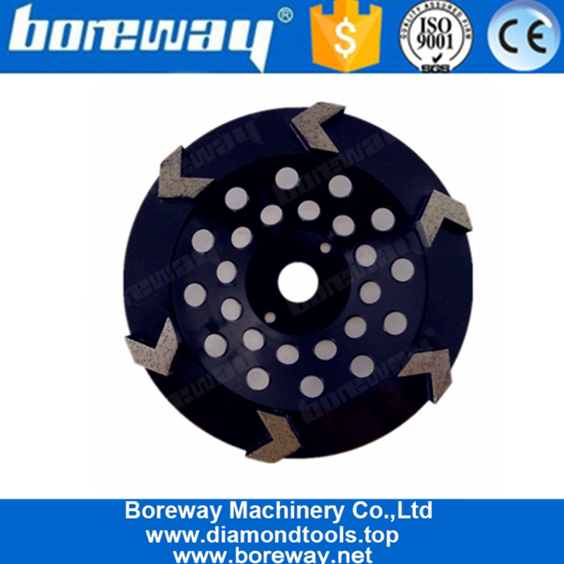 7 Inch 6 Arrow Segments Metal Bond Diamond Grinding Disc For Concrete Terrazzo Floor
