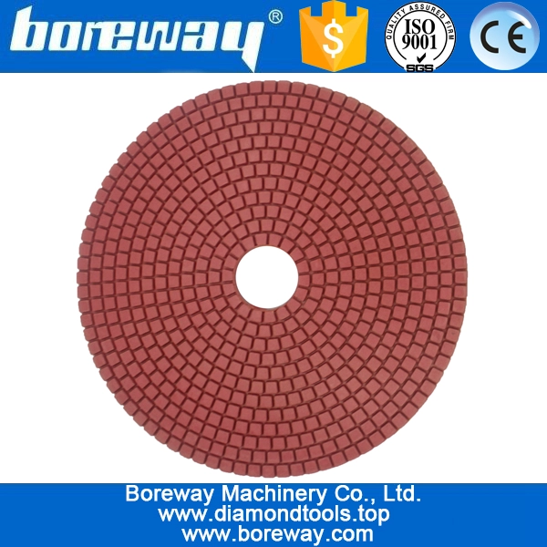 8inch 200mm 7 단계 젖은 붉은 정사각형 타입의 다이아몬드 연마 패드 사용