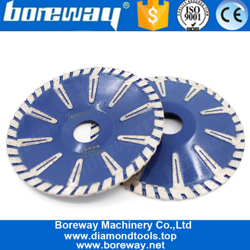 Boreway 105/115/125 / 180mm diamond concave saw blade T-shaped protection teeth concrete granite marble stone cutting board