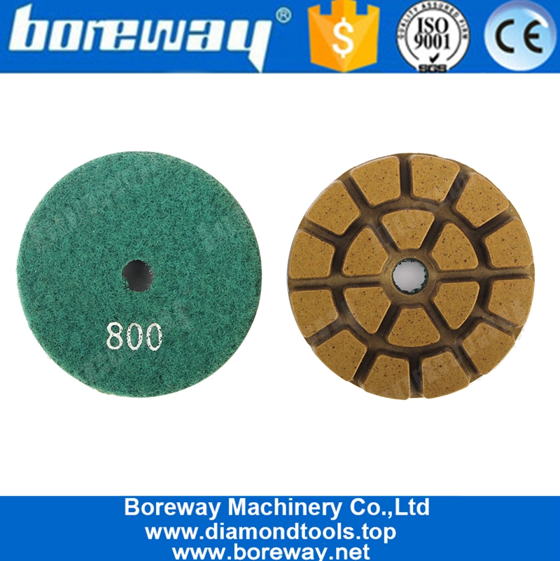 कंक्रीट पत्थर के लिए Boreway 75mm राल हीरा तल चमकाने पैड