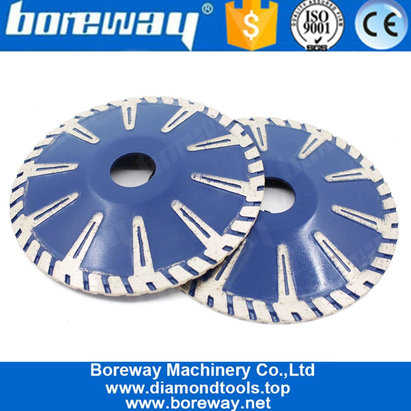 Boreway Circular Diamond Concave Cutting Blade For Granite And Marble With T Segmented Contour Blade