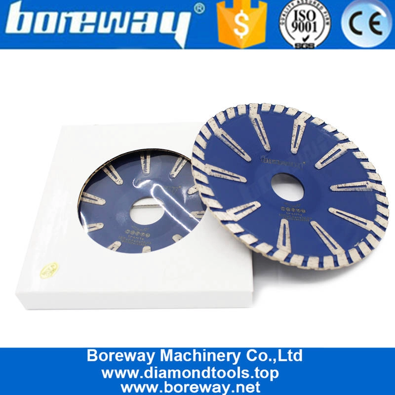 Boreway Circular Diamond Concave Cutting Blade For Granite And Marble With T Segmented Contour Blade