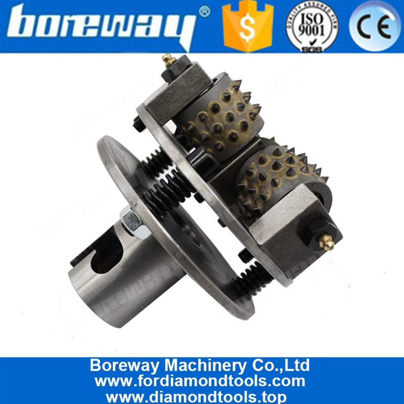 Boreway Factory Diamond 150mm Bush Hammer Plate Wet Use Abrasive Double Layer Disc For Stone Making Litchi Surface