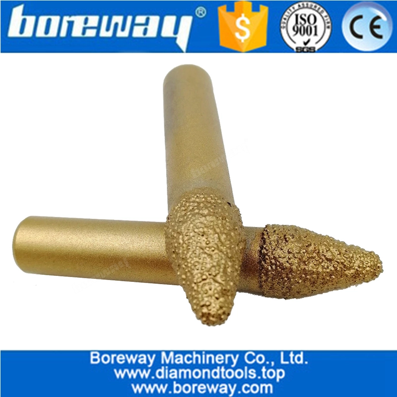 Boreway Superior Vacuum Soldado Diamante Gravura CNC Router Bits Broca Ferramentas para escultura em pedra de granito