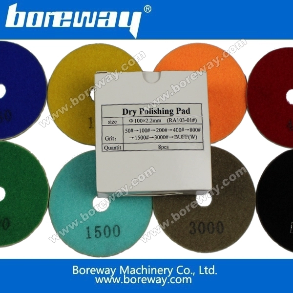 Boreway pula en seco diamante pulido pastillas