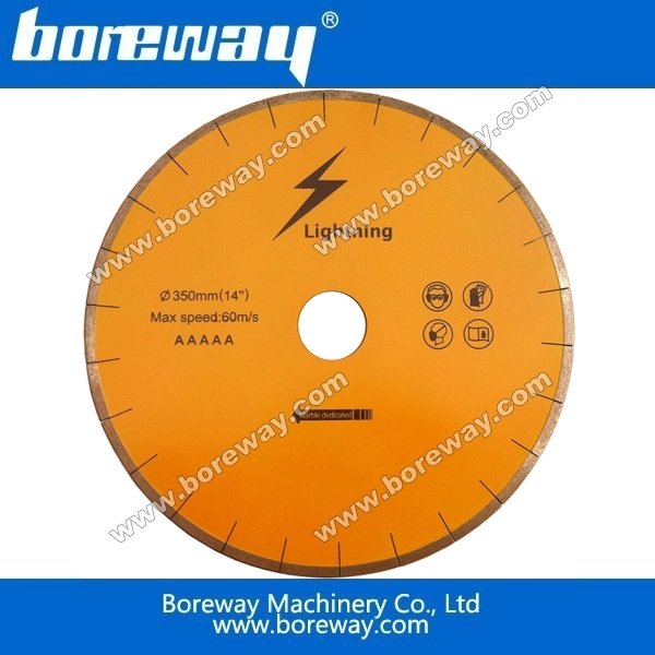 Boreway edge cutting blade and segment for marble