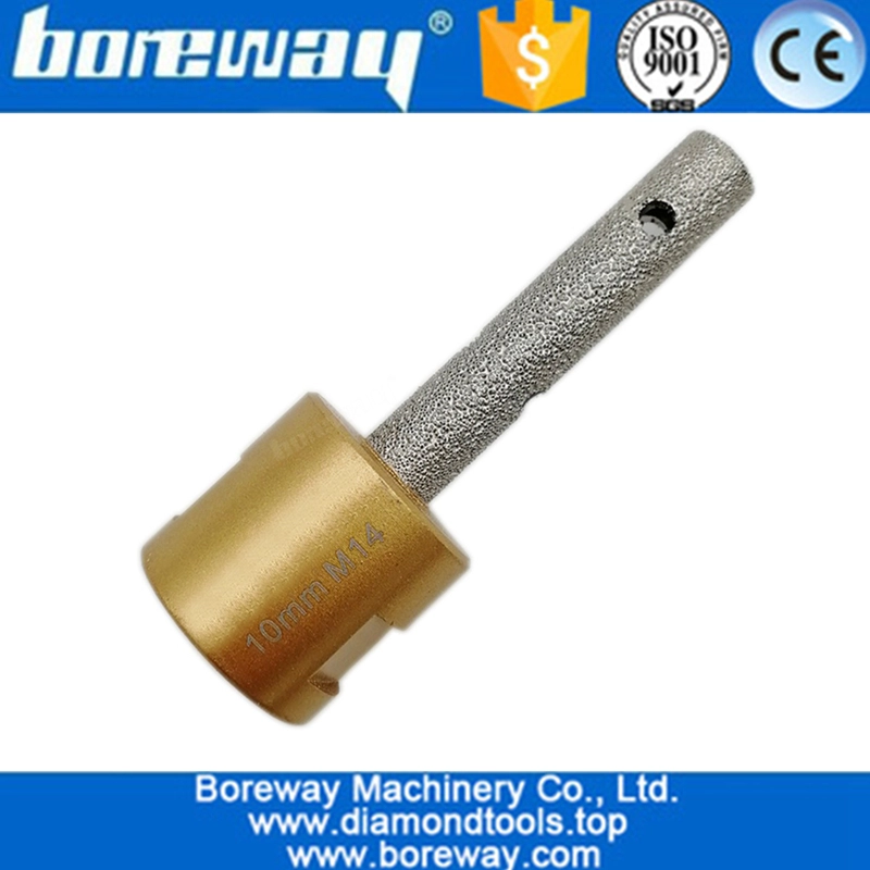 CNC Tools Dia.10mm Vacuum brazed diamond finger bits drilling bits with M14 Thread for stone granite marble ceramic