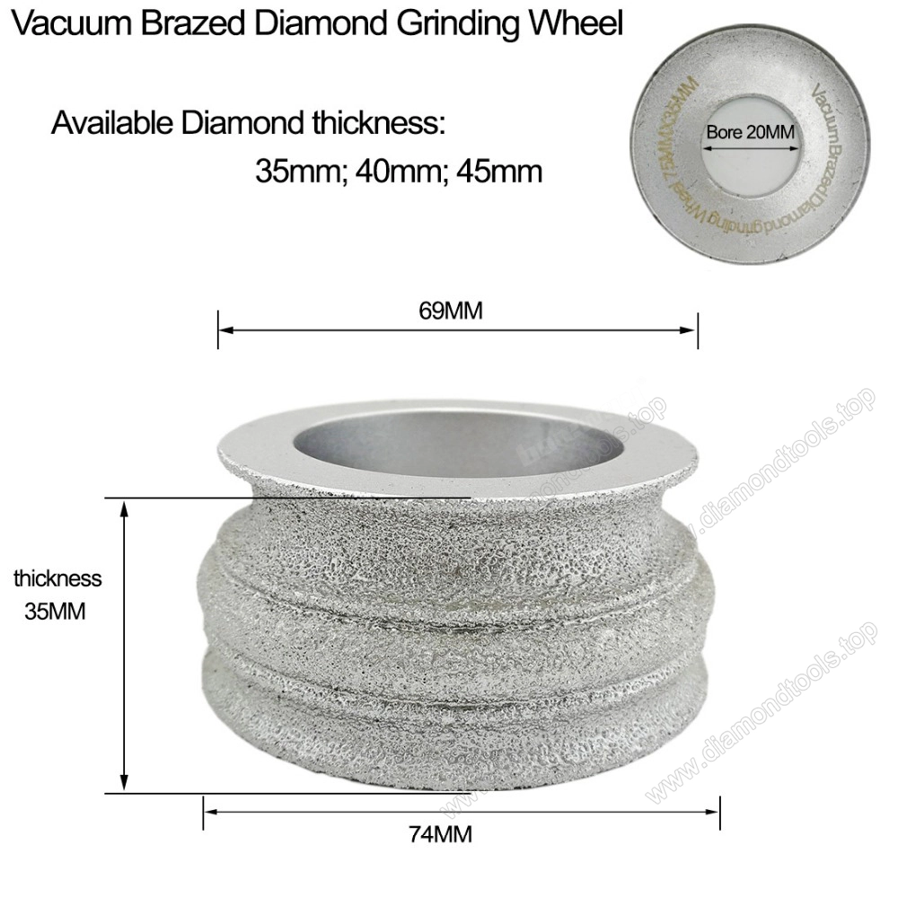 China Dia.75MM Vakuum gelöteten Diamant Hand Profil Rad für Granit Marmor und Steinkante Großhandelspreis