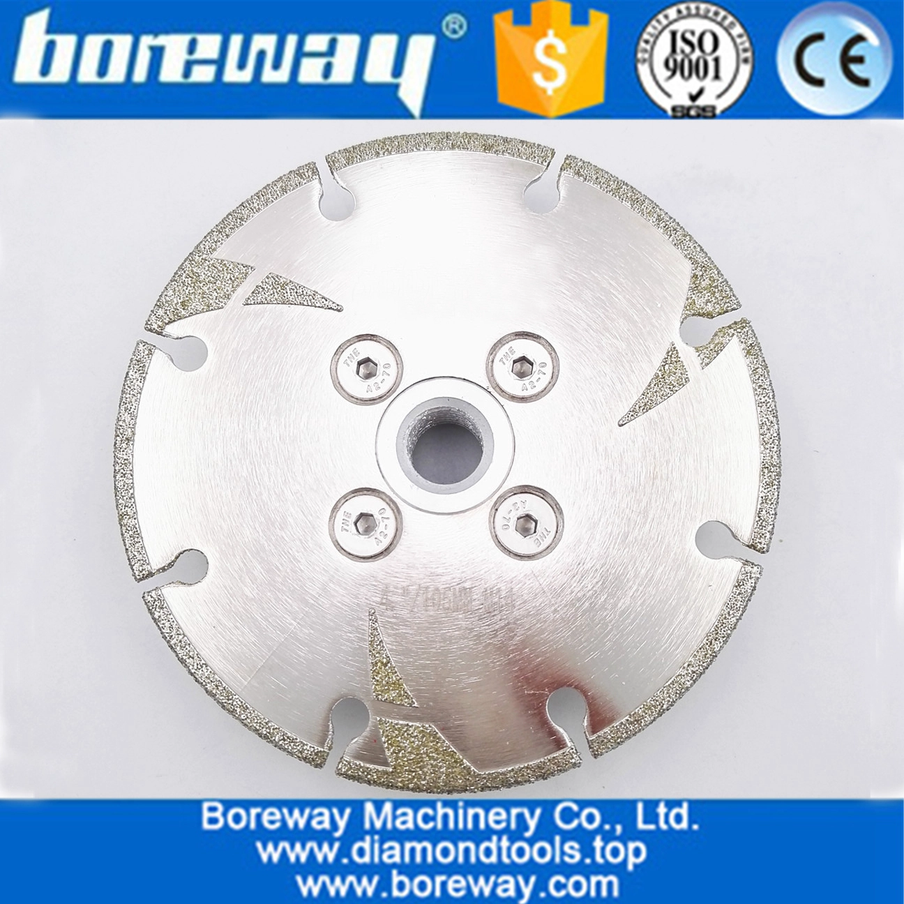 China Electroplated Diamond Cutting Grinding Disc M14 Flange With Protection Coated Diamond Saw Blade for Granite Marble supplier