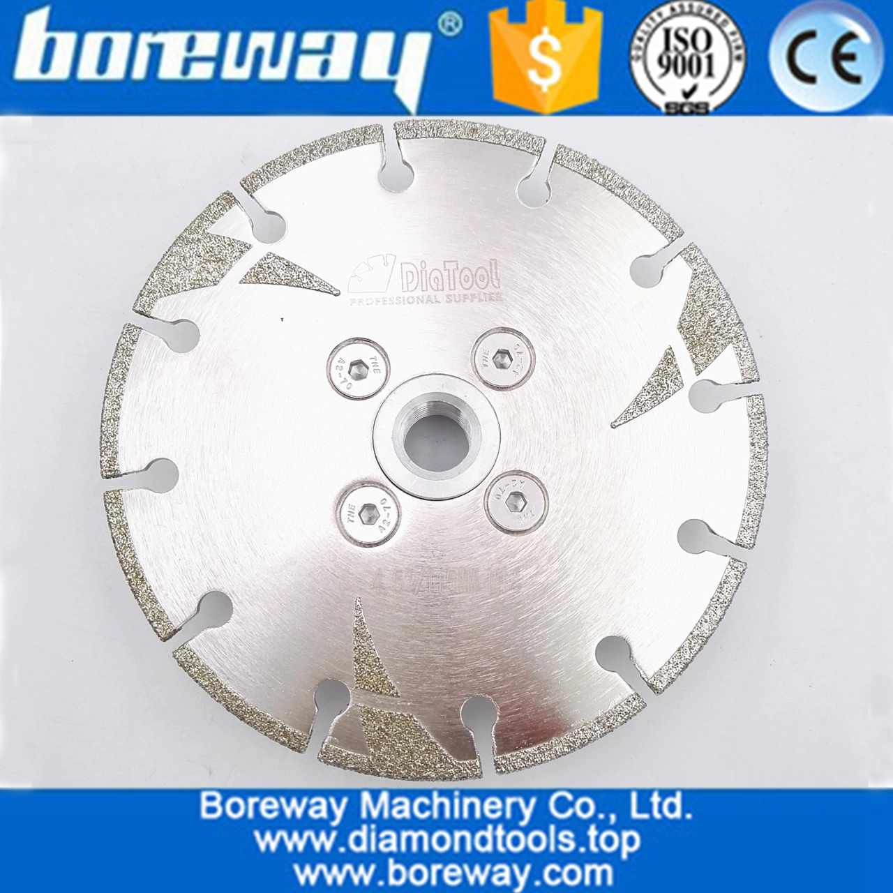 China Electroplated Diamond Cutting Grinding Disc M14 Flange With Protection Coated Diamond Saw Blade for Granite Marble supplier