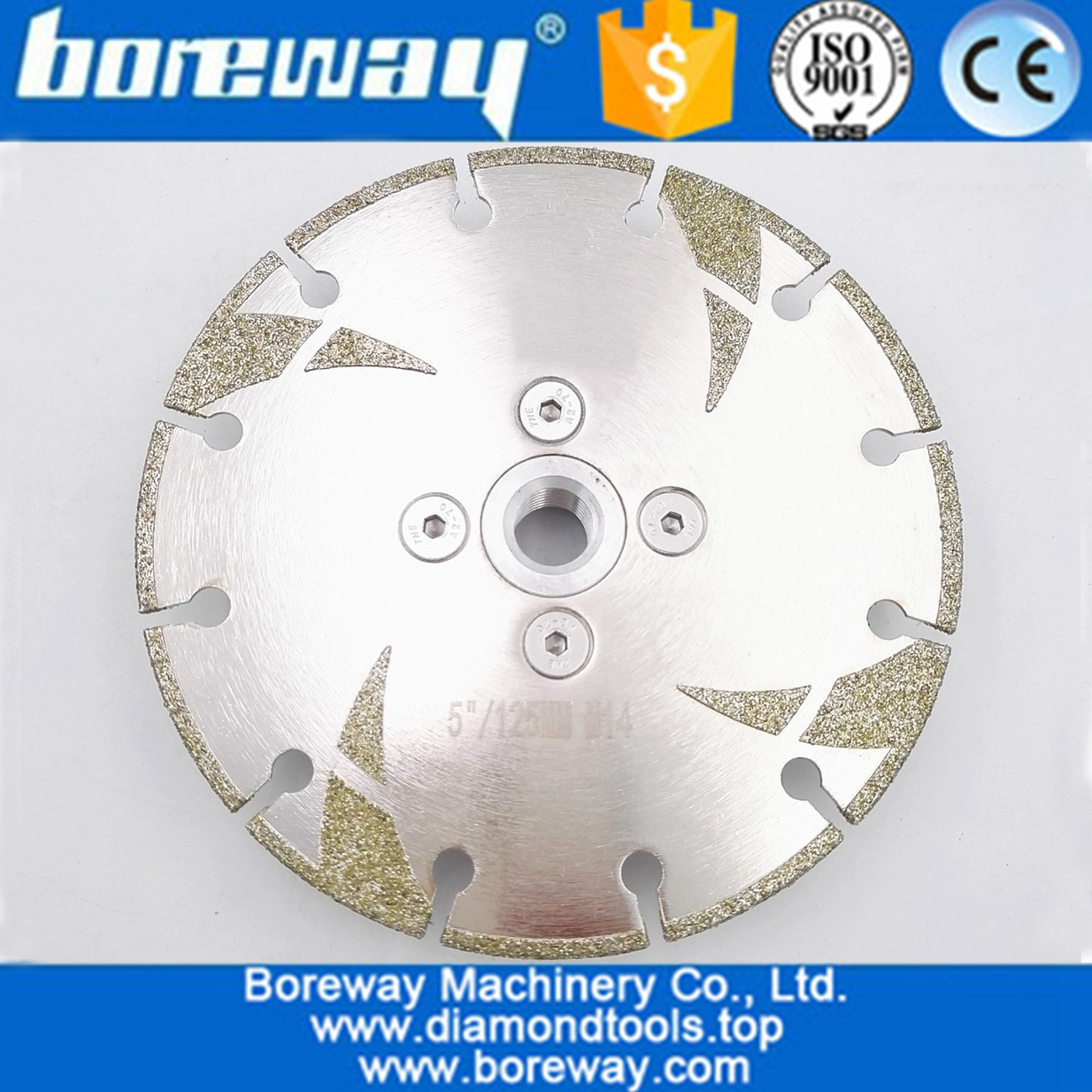 China Electroplated Diamond Cutting Grinding Disc M14 Flange With Protection Coated Diamond Saw Blade for Granite Marble supplier