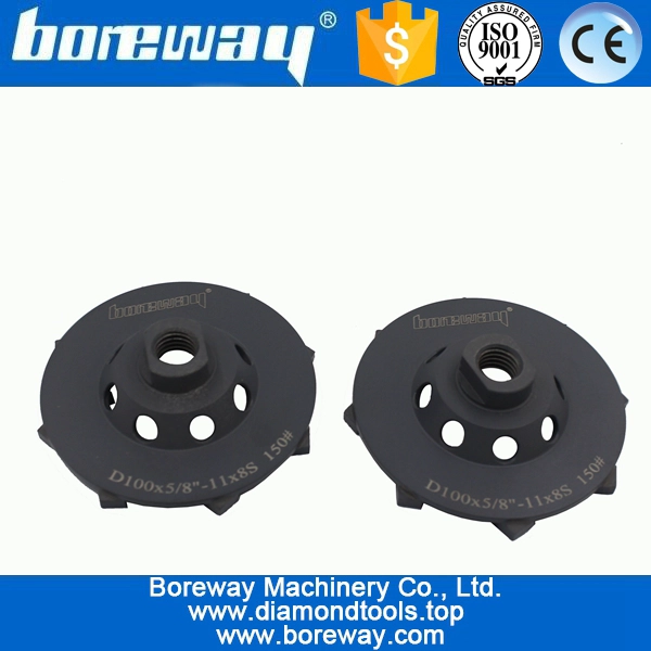 D100x5/8"-11 Turbo Wave Diamond Cup Grinding Disc For Concrete