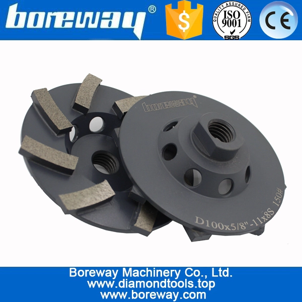 D100x5/8"-11 Turbo Wave Diamond Cup Grinding Disc For Concrete