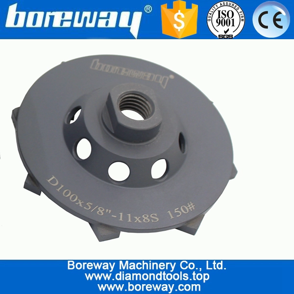 D100x5/8"-11 Turbo Wave Diamond Cup Grinding Disc For Concrete