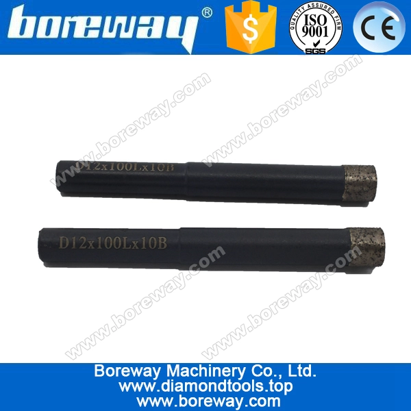 D12*100L*10B clamping rod diamond drill bits,sintered segment diamond drill bits for stone